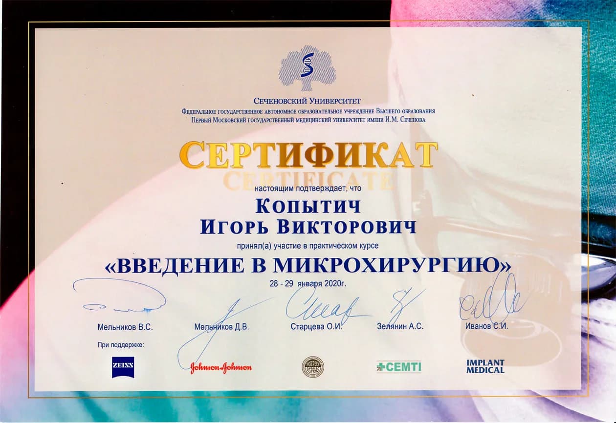 Сертификат — Игорь Викторович Копытич — Документ 4